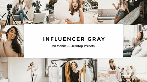 20 Influencer Gray LUTs and Lightroom Presets