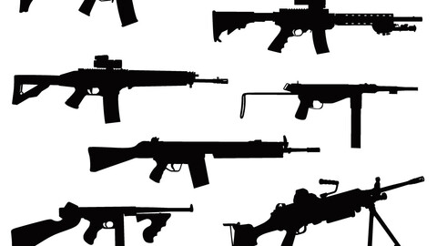 Vector firearms in silhouette