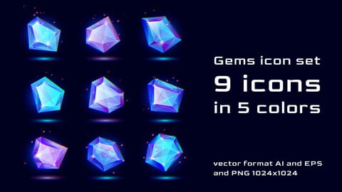 Gems icon Vector Set