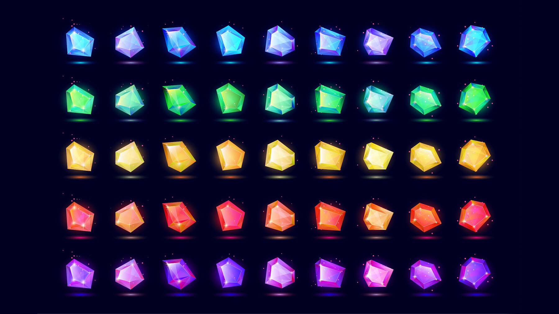 ArtStation Gems icon Vector Set Game Assets