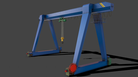 PBR Single Girder Gantry Crane V1 - BLUE