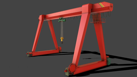 PBR Single Girder Gantry Crane V1 - RED