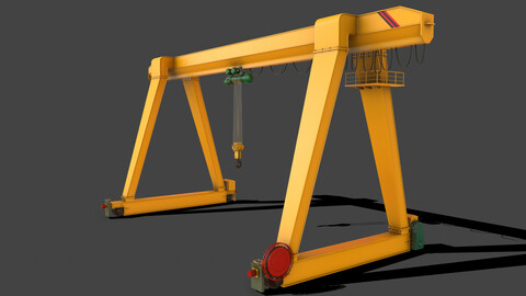 PBR Single Girder Gantry Crane V1 - YELLOW