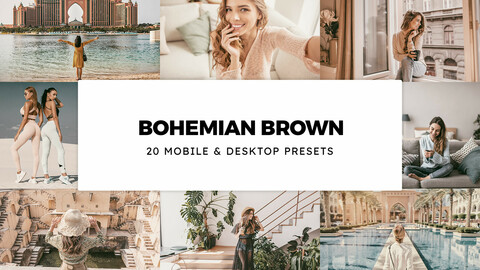 20 Bohemian Brown LUTs and Lightroom Presets