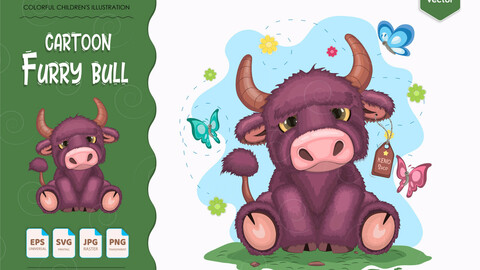 Cartoon Furry Bull