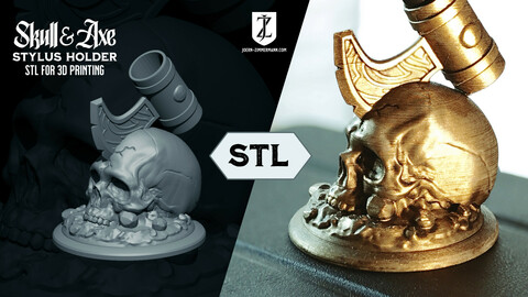 Skull & Axe | Stylus Holder STL /Personal License/