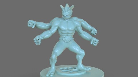 Pokemon Machamp Figurine and ZBrush Timelapse 3D print model