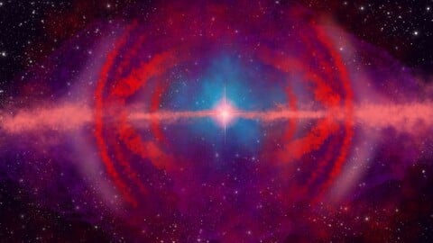 Explosive star in an eye nebula