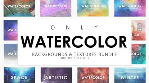 544 Watercolor Backgrounds Bundle