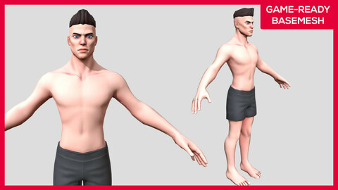 Stylized Male Basemesh - Game-ready Character