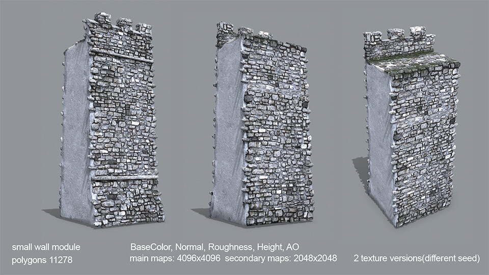 ArtStation - Medieval Modular Wall Free Sample