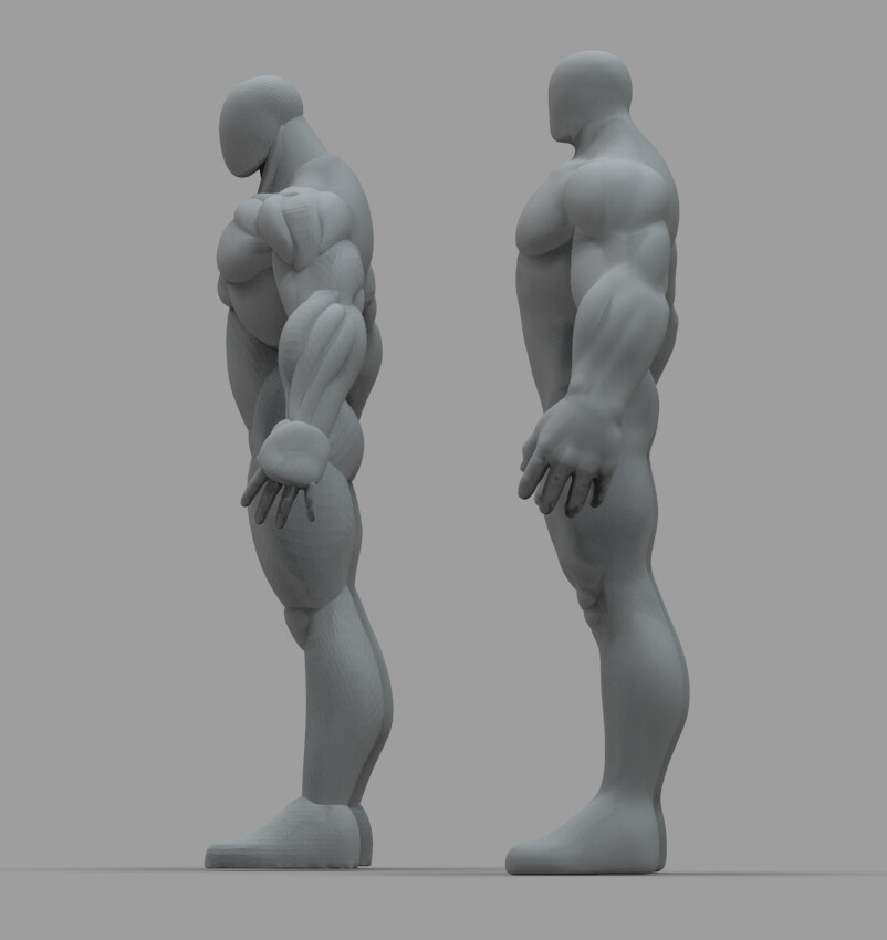 Artstation Strong Body Base Mesh Resources