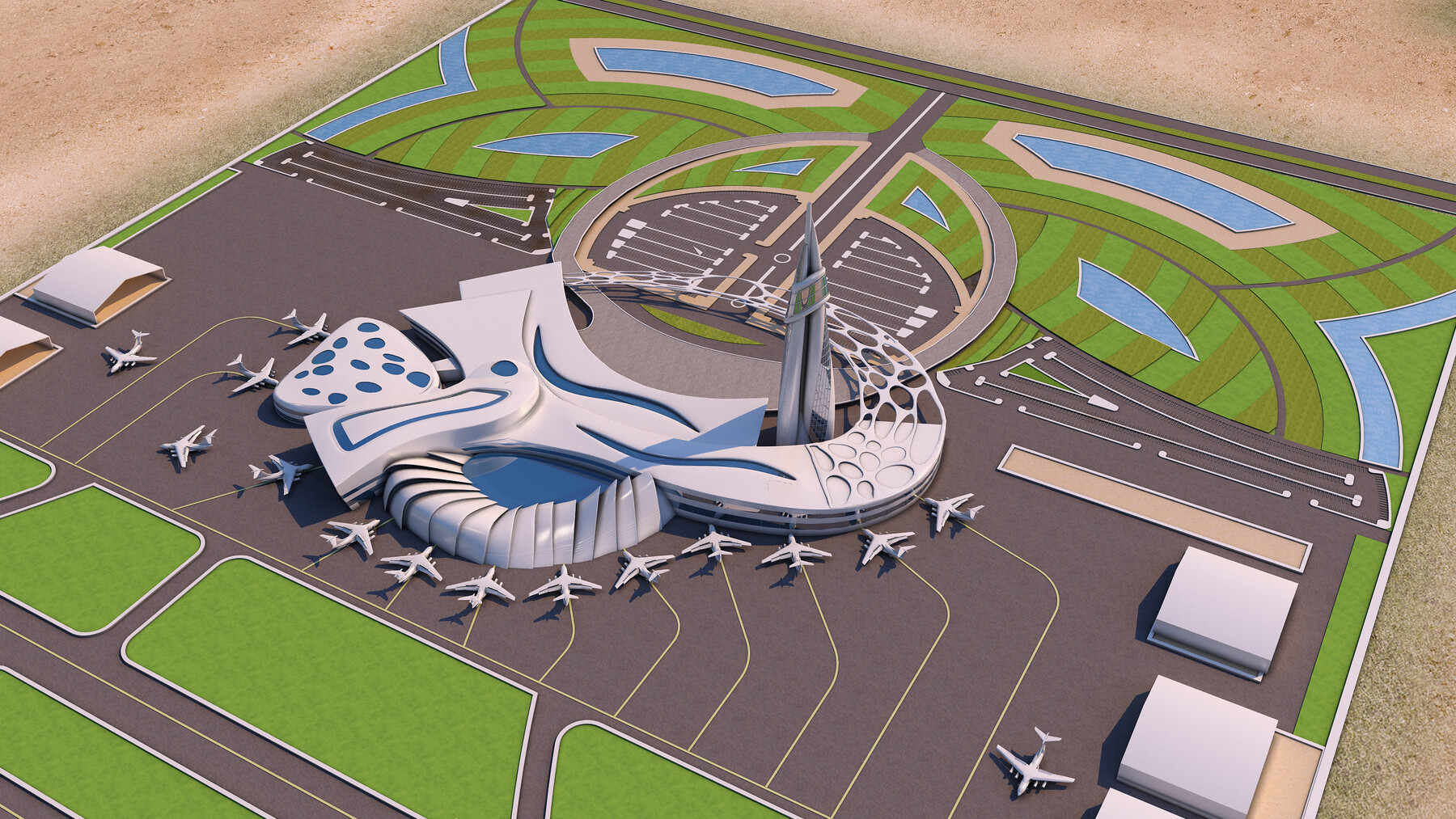 ArtStation - Air Port Project 01 - 3Ds Files - 2Ds Plans | Resources