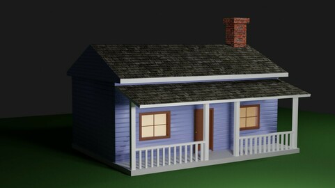 Wood House Basic - Casa de Madeira Low-poly 3D model