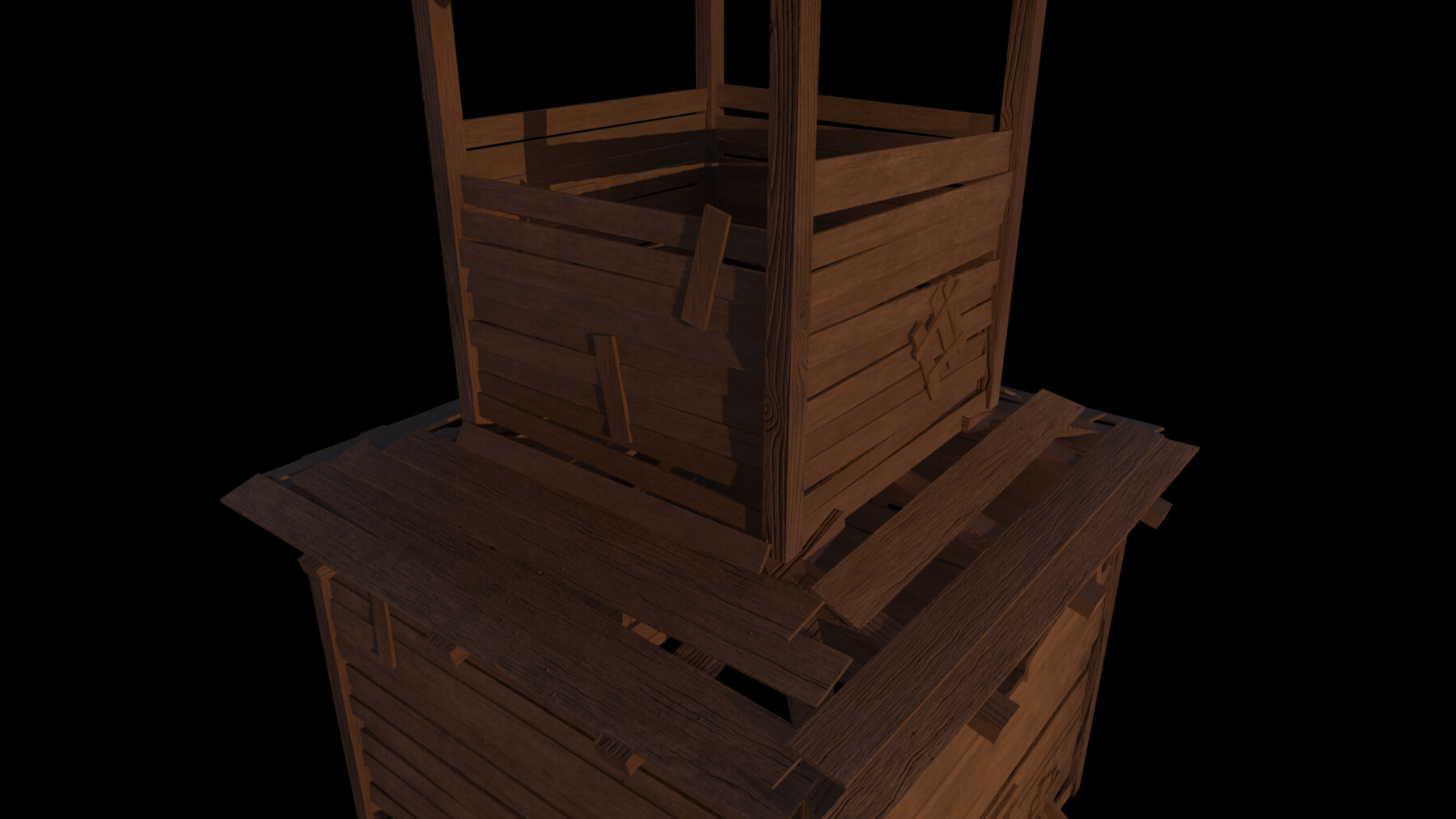 ArtStation - 3d model of wooden temple in low poly | Game Assets