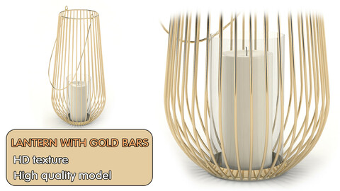 zara home LANTERN WITH GOLD BARS