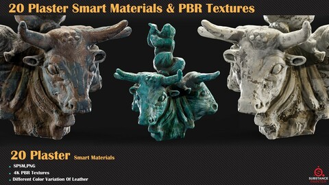 20 Plaster Smart Materials + PBR Textures  - VOL 05