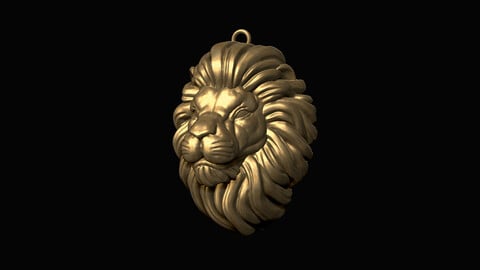 Lion Head Pendant 3D print model