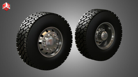 Dump Truck Tires and Wheels 3D model