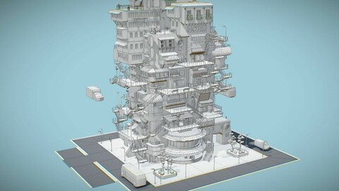 Cyberpunk City 3D model