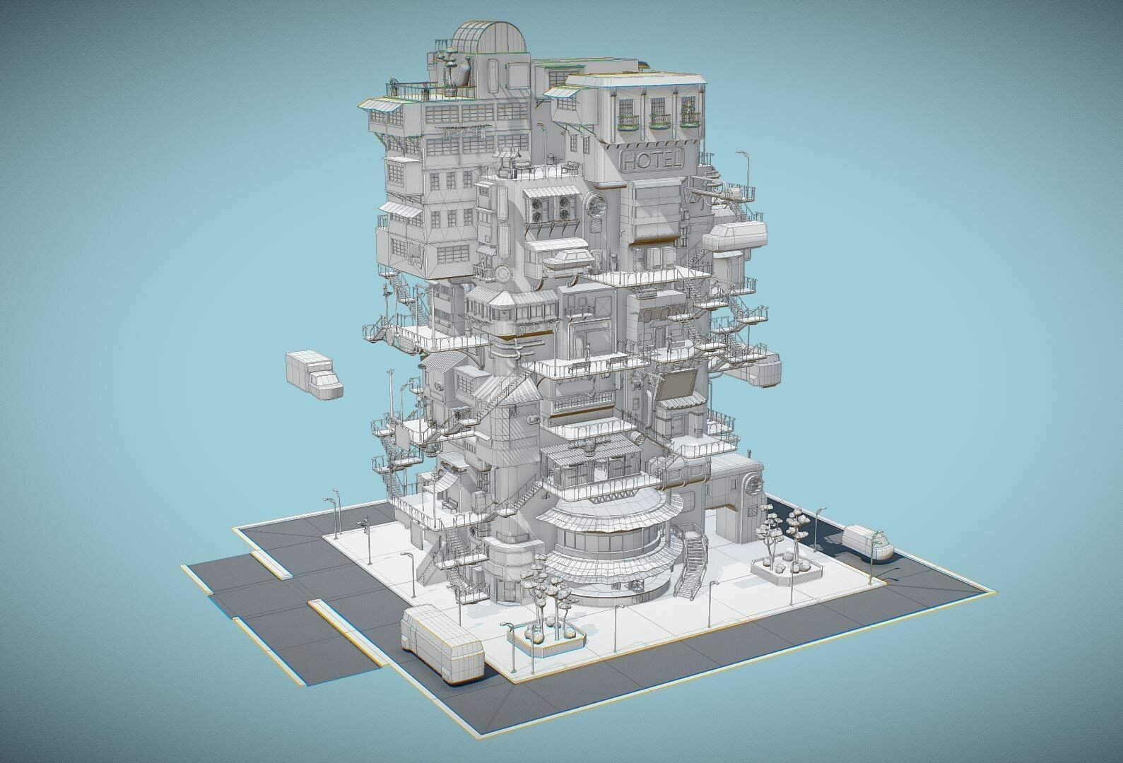 3d Model Cyberpunk Building 26 Cgtrader - vrogue.co