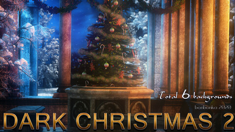 Dark Christmas 2 - 6 Stock Backgrounds Pack