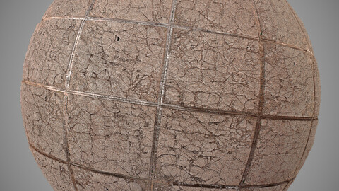 PBR CRACKED TILES FLOOR 2k Material