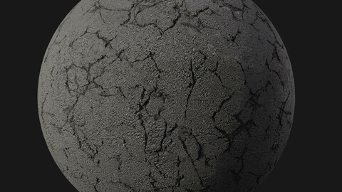 Cracked Asphalt PBR Textures