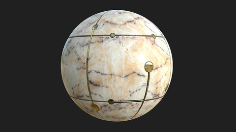 Marble Tiles with Metallic Ornament