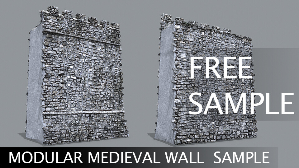 ArtStation - Medieval Modular Wall Free Sample