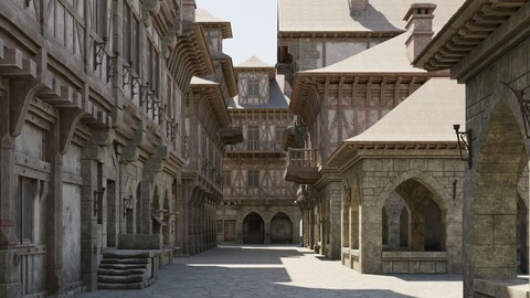 Medieval Modular Town with Full Interior