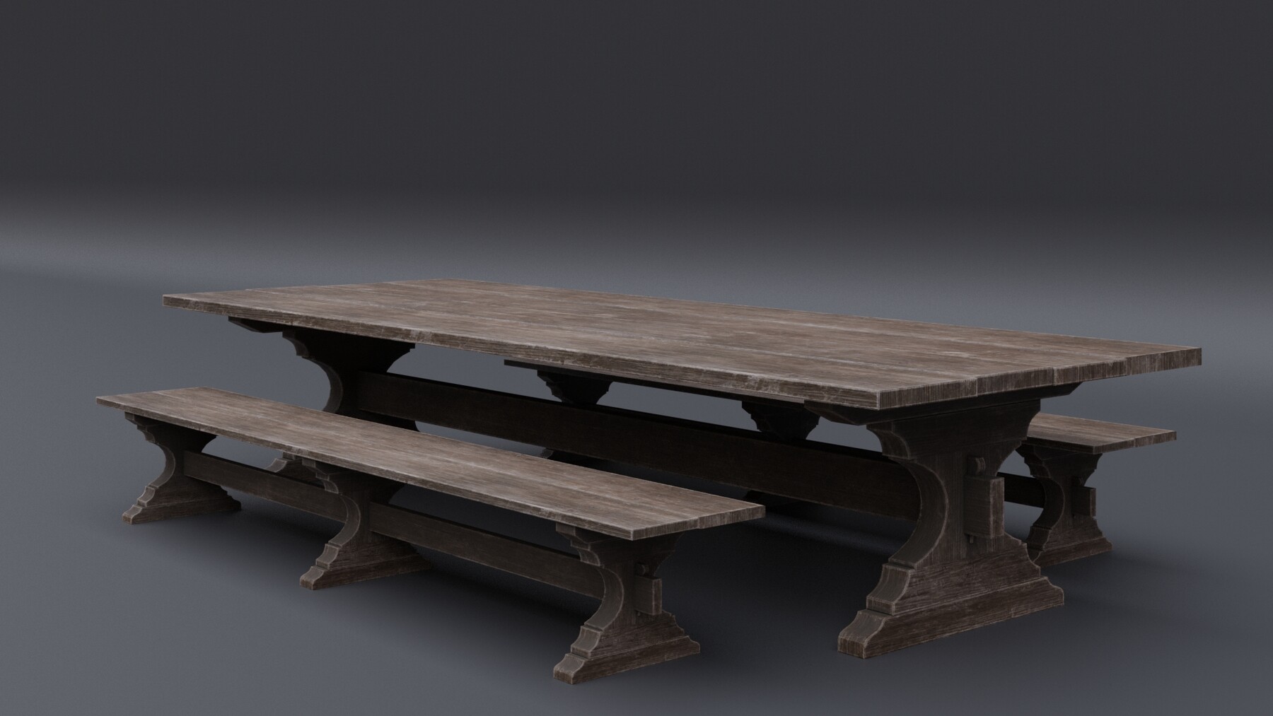ArtStation - Medieval Table with Bench | Game Assets