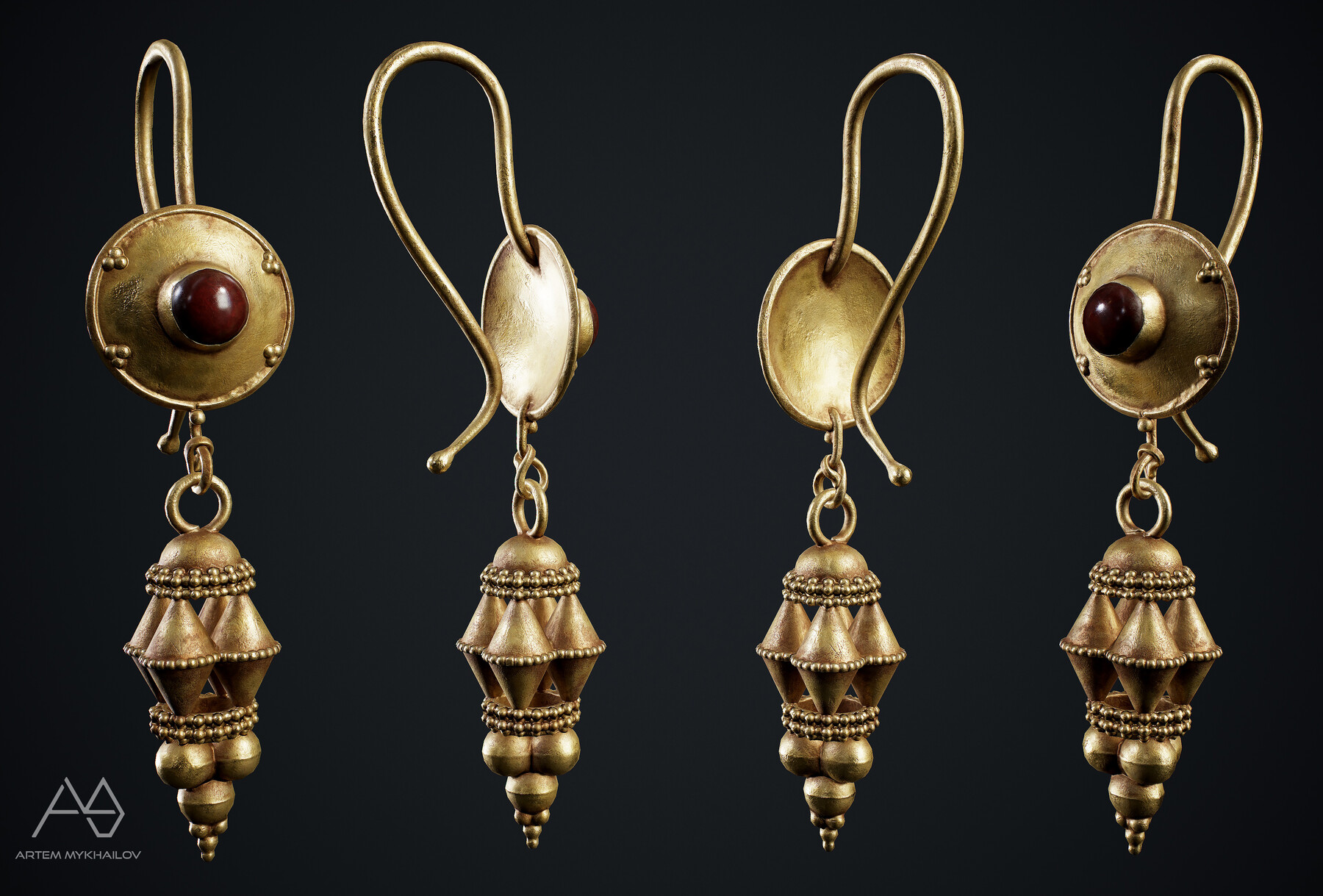 ArtStation - Roman Gold Earrings Real-Time | Game
