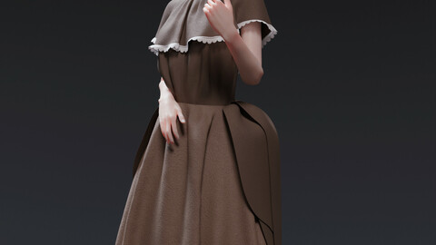 18th century inspired peasant dress Marvelous Designer