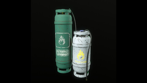Gas canister Low-poly 3D model