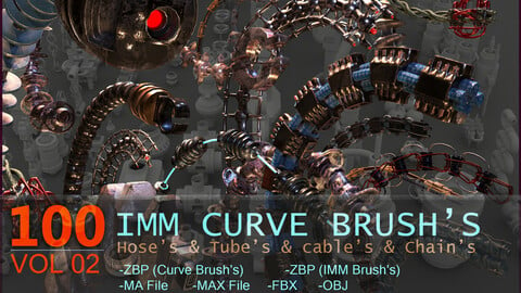100 Sci-Fi IMM Curve Brushe's VOL 2 ( Hoses And Tubes And Cables And Chains )
