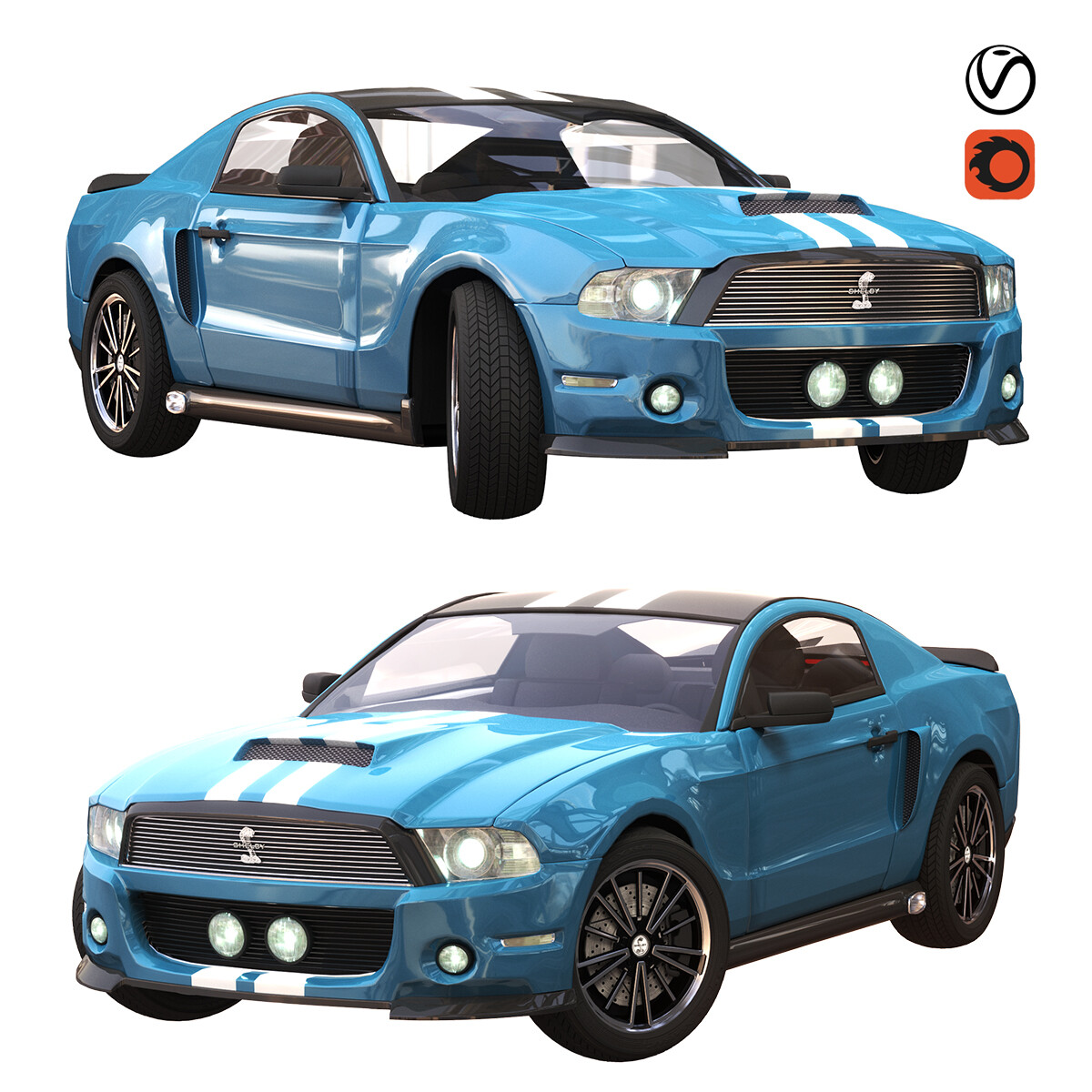 Artstation Ford Gt 500 Sport Blue Color Resources