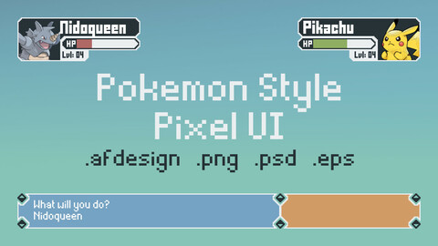 Pokemon Style UI Kit/ Asset Pack (PixelArt)