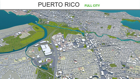 Puerto city Rico 3d model 200km