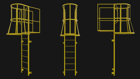 Fire escape stair Yellow