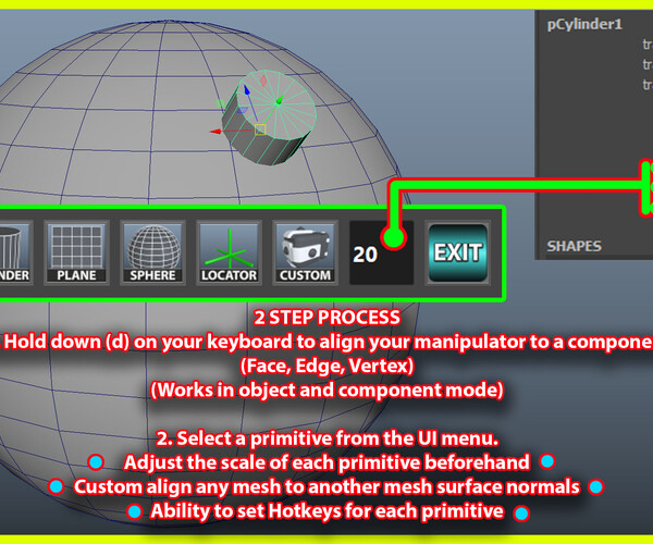 ArtStation Maya Tool Align primitive to surface Resources