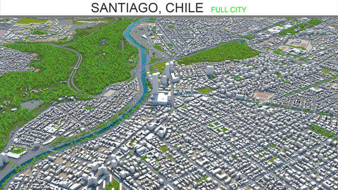 Santiago Chile city 3ds model 60km