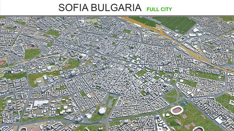 Sofia city Bulgaria 3d model 40km
