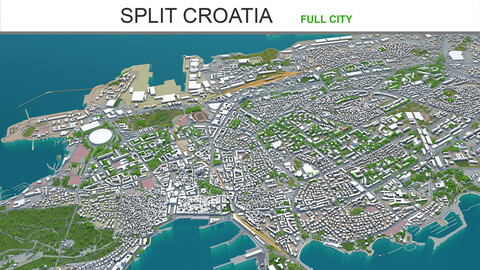 Split city Croatia 3d model 20km