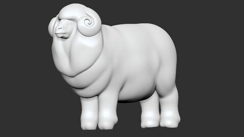 Stylized Merino Ram