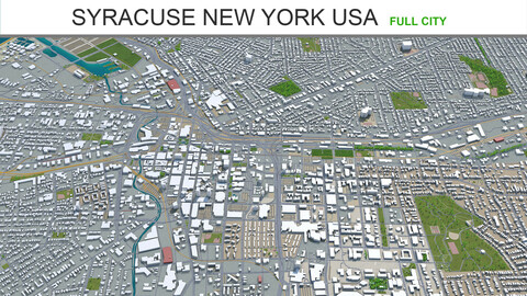 Syracuse city New York USA 3d model 30km