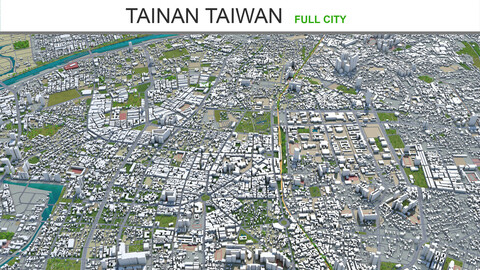 Tainan city Taiwan 3d model 50km