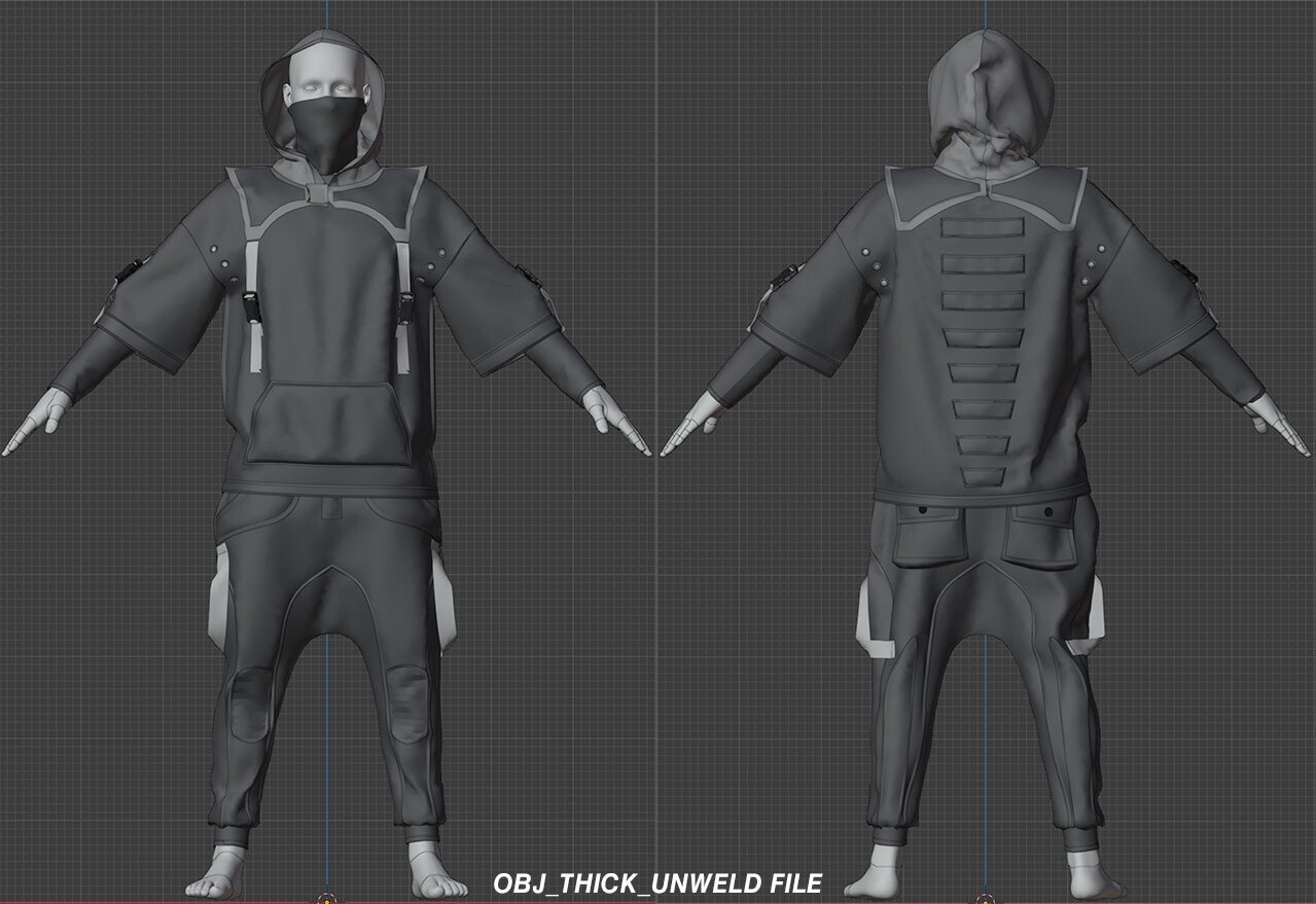 ArtStation - Techwear male outfit. MD/Clo3d project + OBJ + .BLEND file ...