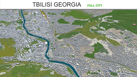 Tbilisi city Georgia 3d model 60km