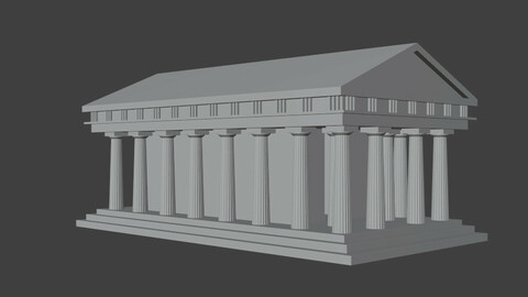 Greek temple Low Poly No Mat No Ornaments